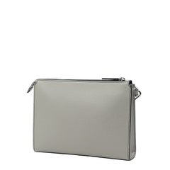 マイケルコース ロゴ クラッチバッグ セカンドバッグ グレー レザー レディース Michael Kors 【中古】