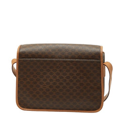 セリーヌ マカダム 斜め掛け ショルダーバッグ ブラウン PVC レザー レディース CELINE 【中古】