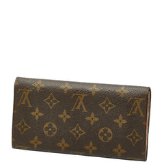 ルイ ヴィトン モノグラム ポシェット ポルトモネクレディ ヴィンテージ 長財布 ブラウン PVC レディース LOUIS VUITTON 【中古】