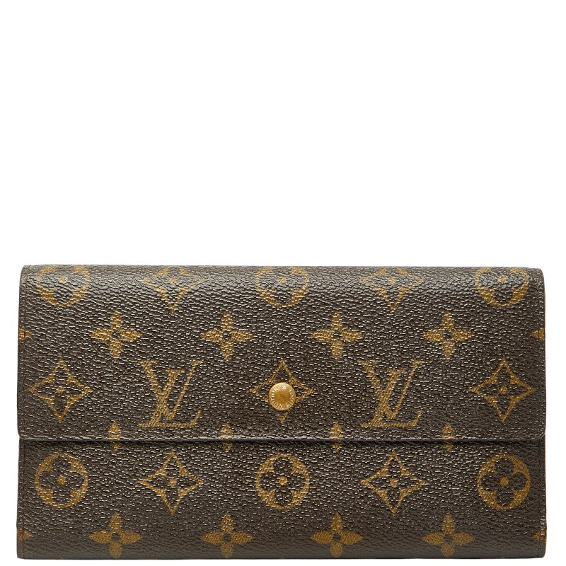 ルイ ヴィトン モノグラム ポルトフォイユ インターナショナル 長財布 M61217 ブラウン PVC レザー レディース LOUIS VUITTON 【中古】