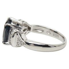 Pt850 プラチナ サファイア3.75ct ダイヤ0.39ct ジュエリーマキ リング 指輪 レディース 11.5号 【中古】