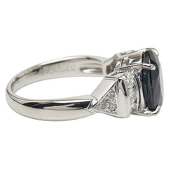 Pt850 プラチナ サファイア3.75ct ダイヤ0.39ct ジュエリーマキ リング 指輪 レディース 11.5号 【中古】