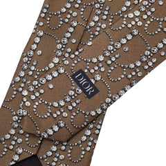 ディオール オブリーク トロッター ストーン ネクタイ カーキ グリーン シルク メンズ Dior 【中古】