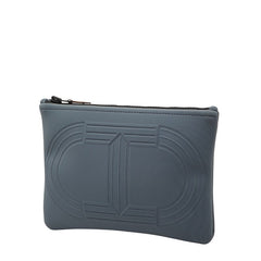 エルメス ネオバンPM ポーチ グレー コットン ポリアミド レディース HERMES 【中古】