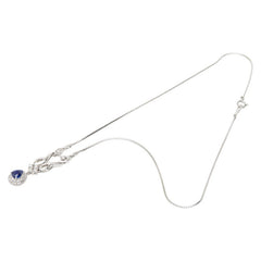 Pt900 プラチナ Pt850 プラチナ サファイア1.11ct ダイヤ0.35ct ネックレス レディース 【中古】