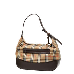 バーバリー ノバチェック シャドーホース ワンショルダーバッグ ベージュ マルチカラー キャンバス レザー レディース BURBERRY 【中古】