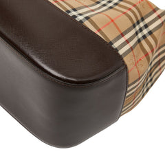 バーバリー ノバチェック シャドーホース ワンショルダーバッグ ベージュ マルチカラー キャンバス レザー レディース BURBERRY 【中古】