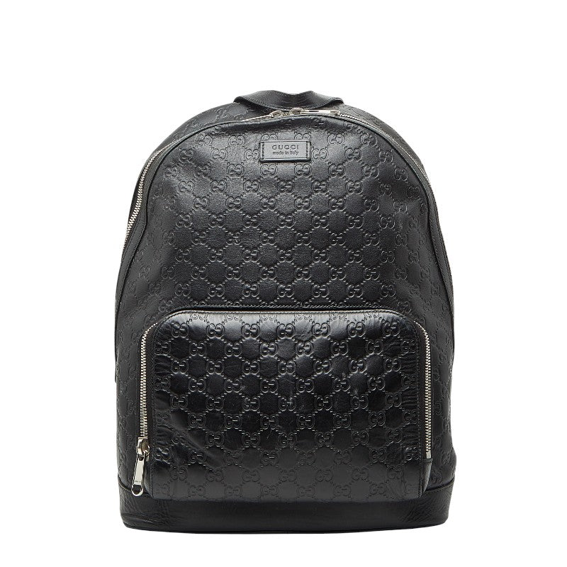 グッチ グッチシマ リュック バックパック 406370 ブラウン ブラック PVC レザー メンズ GUCCI 【中古】