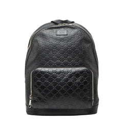 グッチ グッチシマ リュック バックパック 406370 ブラウン ブラック PVC レザー メンズ GUCCI 【中古】