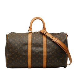 ルイ ヴィトン モノグラム キーポル バンドリエール45 ボストンバッグ ショルダーバッグ 2WAY ブラウン PVC レディース LOUIS VUITTON 【中古】
