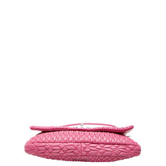 ミュウミュウ マテラッセ ビジュー チェーン ワンショルダーバッグ ピンク レザー レディース MIUMIU 【中古】