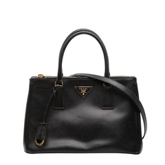 プラダ ガレリア ハンドバッグ ショルダーバッグ 2WAY ブラック サフィアーノレザー レディース PRADA 【中古】