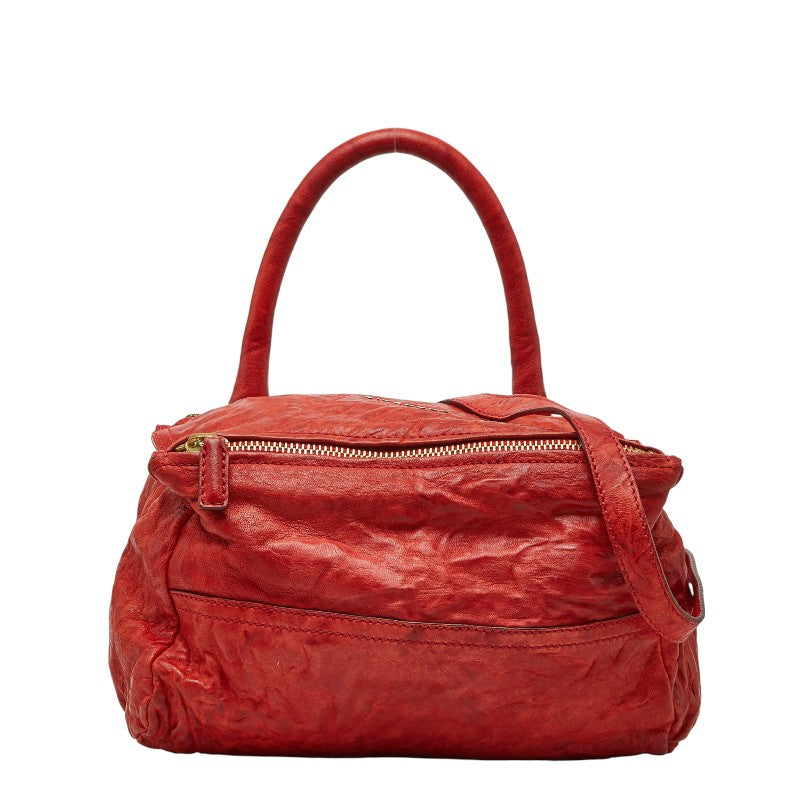 ジバンシー パンドラ スモール シワ加工 ハンドバッグ ショルダーバッグ 2WAY レッド レザー レディース Givenchy 【中古】