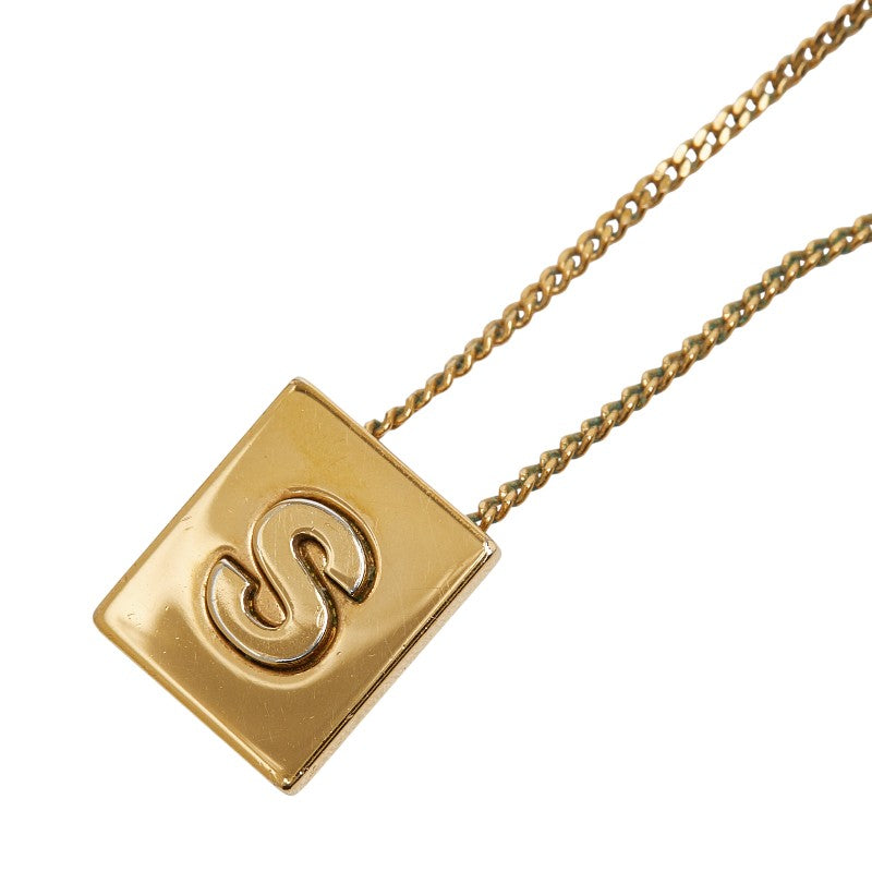 セリーヌ アルファベット イニシャル S ネックレス ゴールド メッキ レディース CELINE 【中古】
