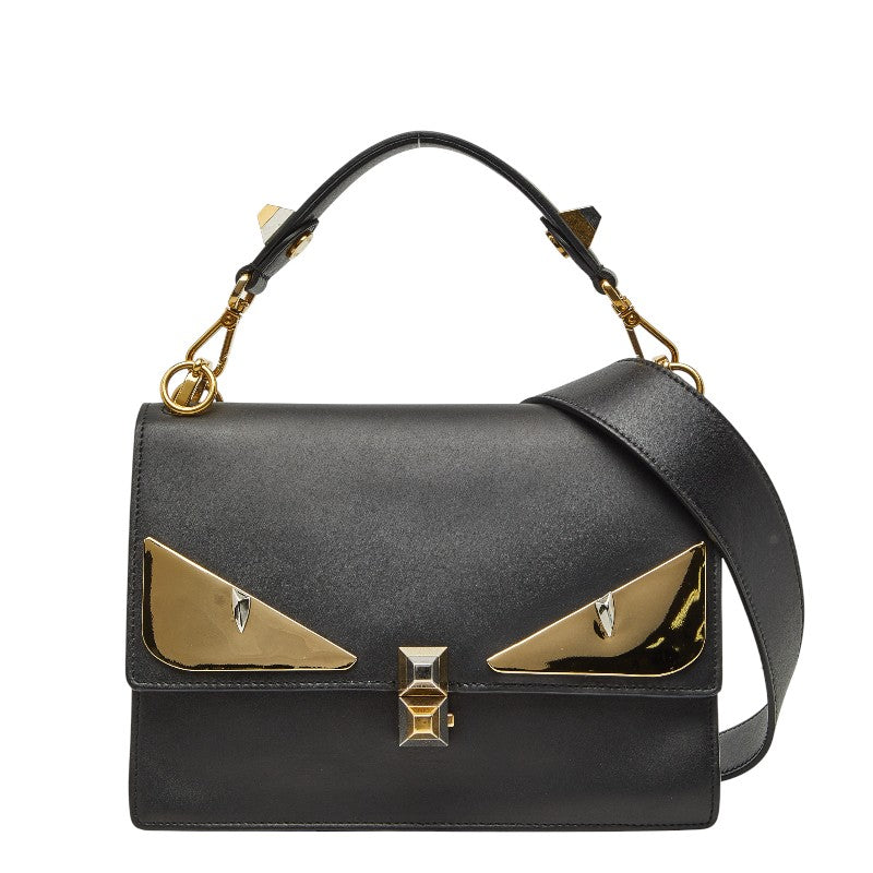 フェンディ モンスター キャナイ ハンドバッグ ショルダーバッグ 2WAY 8BT283 ブラック レザー レディース FENDI 【中古】