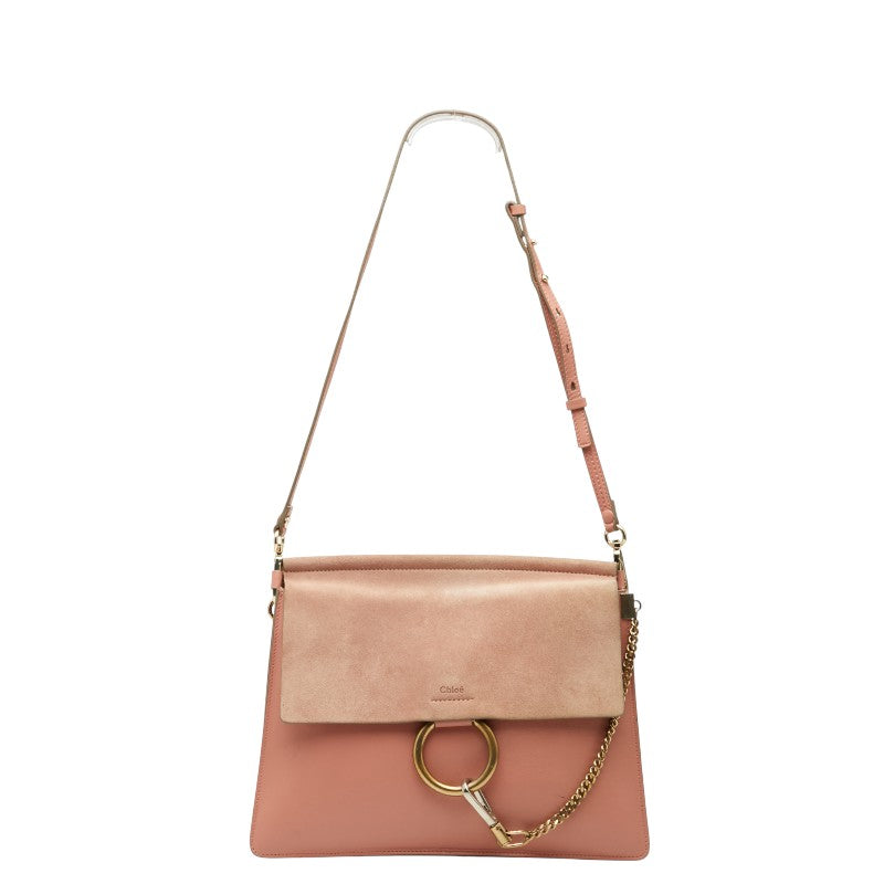 クロエ フェイ ミディアム ショルダーバッグ ピンク レザー スウェード レディース Chloe 【中古】
