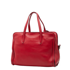 Alexander McQueen アレキサンダー マックイーン スカル ハンドバッグ ショルダーバッグ 2WAY レッド レザー レディース 【中古】
