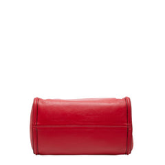 Alexander McQueen アレキサンダー マックイーン スカル ハンドバッグ ショルダーバッグ 2WAY レッド レザー レディース 【中古】