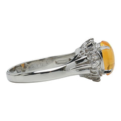 Pt900 プラチナ ファイアオパール1.04ct ダイヤ0.41ct リング 指輪 レディース 10号 【中古】