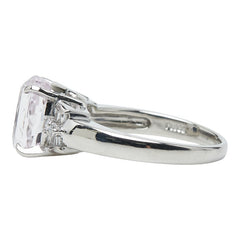 Pt900 プラチナ クンツアイト3.93ct ダイヤ0.26ct リング 指輪 レディース 12号 【中古】