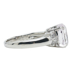 Pt900 プラチナ クンツアイト3.93ct ダイヤ0.26ct リング 指輪 レディース 12号 【中古】