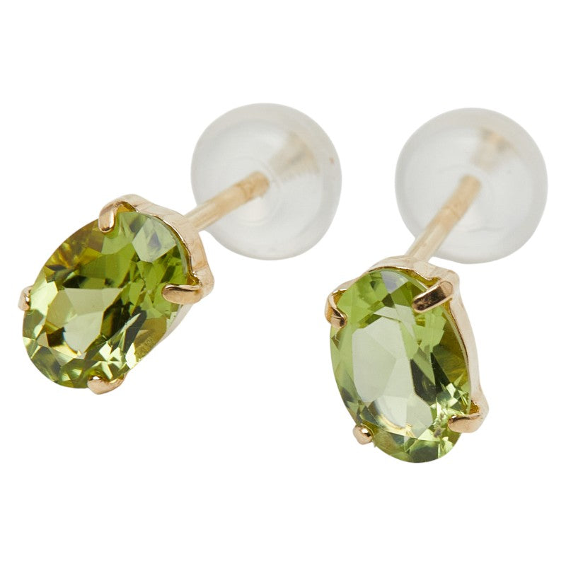 K18YG イエローゴールド ペリドット0.80ct ピアス レディース 【中古】