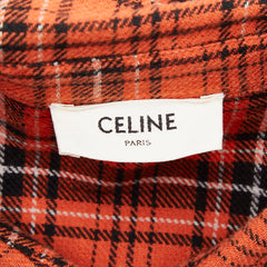 セリーヌ エディ スリマン チェック 長袖 ネルシャツ サイズ39 オレンジ コットン メンズ CELINE 【中古】