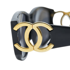 シャネル ココマーク サングラス 02461 90405 ブラック ゴールド プラスチック メッキ レディース CHANEL 【中古】