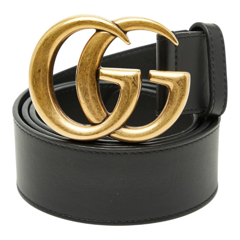 グッチ GGマーモント ダブルG ベルト サイズ85・34 400593 ブラック レザー メンズ GUCCI 【中古】