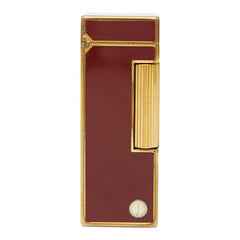 ダンヒル ローラー式 着火確認済 ガス充填可 ライター レッド ゴールド エナメル メッキ メンズ Dunhill 【中古】