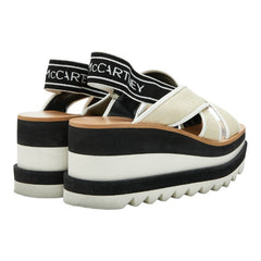 ステラマッカートニー SNEAK ELYSE サンダル プラットフォーム ウェッジソール サイズ：38 ベージュ マルチカラー キャンバス EVA レディース Stella McCartney 【中古】