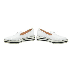 ジュゼッペザノッティ - ローファー スリッポン サイズ38 1/2 ホワイト ブラック レザー ラバー レディース GIUSEPPE ZANOTTI 【中古】