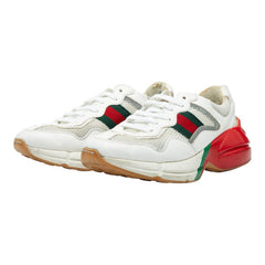 グッチ シェリーライン ライトン ローカットスニーカー サイズ7 1/2 ホワイト マルチカラー ファブリック ラバー メンズ GUCCI 【中古】