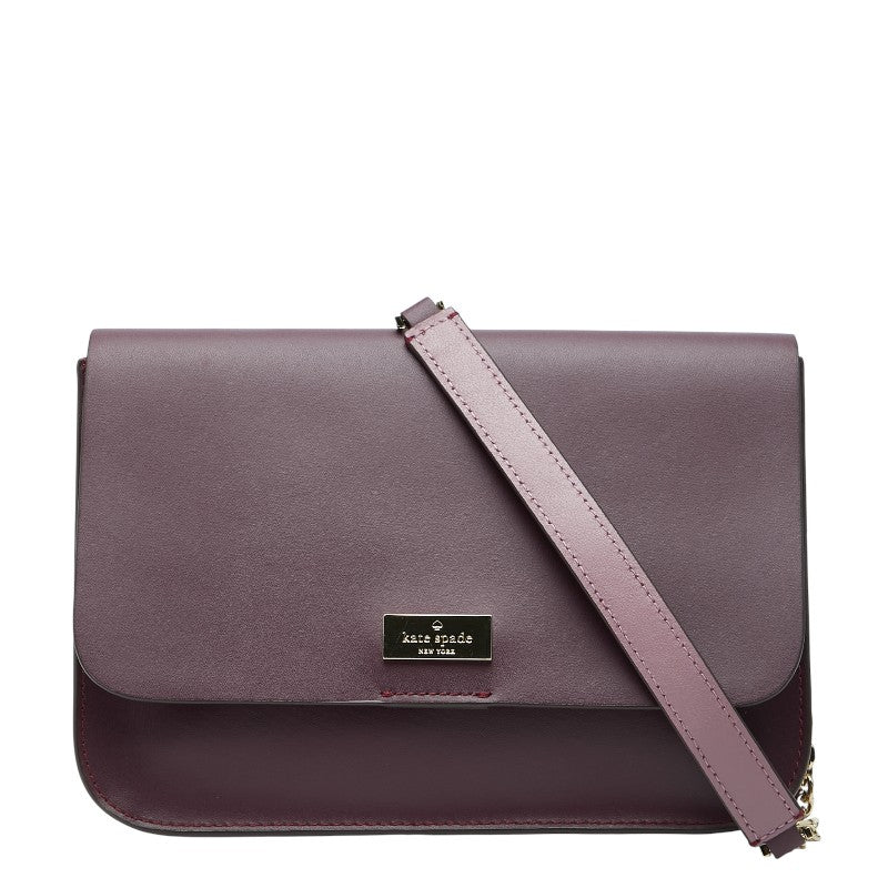 ケイトスペード チェーンショルダーバッグ ワインレッド ボルドー レザー レディース Kate Spade 【中古】