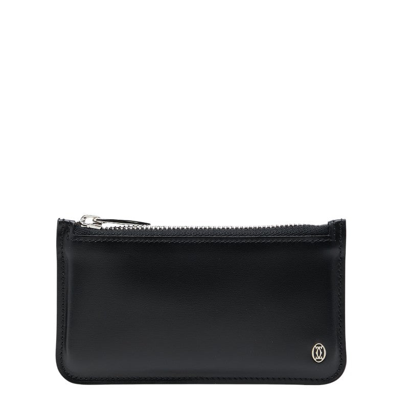 カルティエ パシャライン コインケース ブラック レザー レディース CARTIER 【中古】