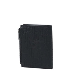 ディオール バーティカル コンパクト カードホルダー 二つ折り財布 ブラック レザー メンズ Dior 【中古】