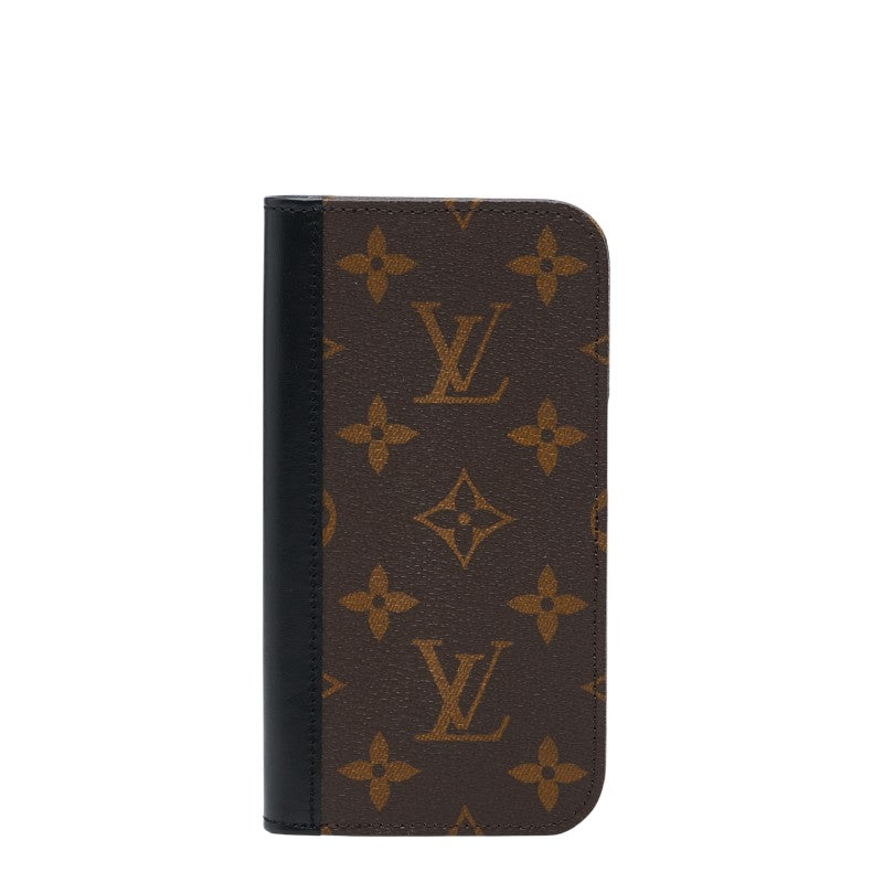 ルイ ヴィトン モノグラム IPHONE 15 PRO フォリオ 携帯ケース M82891 ブラウン ブラック PVC レザー レディース LOUIS VUITTON 【中古】