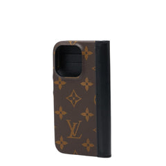 ルイ ヴィトン モノグラム IPHONE 15 PRO フォリオ 携帯ケース M82891 ブラウン ブラック PVC レザー レディース LOUIS VUITTON 【中古】