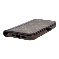 ルイ ヴィトン モノグラム IPHONE 15 PRO フォリオ 携帯ケース M82891 ブラウン ブラック PVC レザー レディース LOUIS VUITTON 【中古】