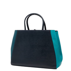 フェンディ トゥージュール ハンドバッグ ショルダーバッグ 2WAY 8BH250 ネイビー グリーン レザー レディース FENDI 【中古】