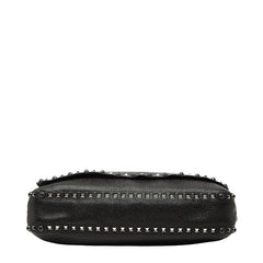 ヴァレンティノ ロックスタッズ 斜め掛け ショルダーバッグ ブラック パープル レザー メンズ VALENTINO 【中古】