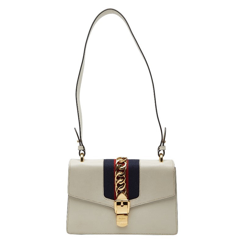 グッチ シルヴィ シェリーライン ショルダーバッグ 421882 ホワイト マルチカラー レザー レディース GUCCI 【中古】