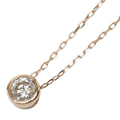 K18PG ピンクゴールド ダイヤ0.10ct ネックレス レディース 【中古】