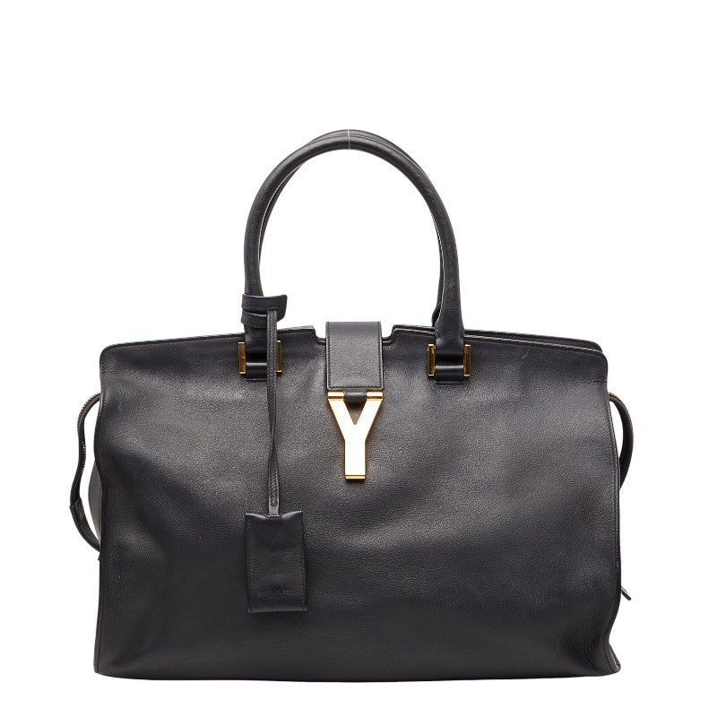 サンローラン Yライン カバス クラシック ハンドバッグ 311208 ブラック レザー レディース SAINT LAURENT 【中古】