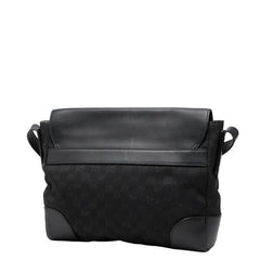 グッチ GGキャンバス ショルダーバッグ 353401 ブラック キャンバス レザー レディース GUCCI 【中古】