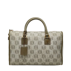 ロエベ アナグラム ハンドバッグ グレー PVC レザー レディース LOEWE 【中古】