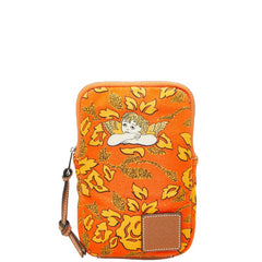 ロエベ × パウラズイビザ ポーチ 小物入れ オレンジ マルチカラー キャンバス レザー レディース LOEWE 【中古】