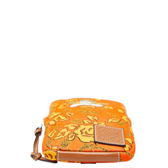 ロエベ × パウラズイビザ ポーチ 小物入れ オレンジ マルチカラー キャンバス レザー レディース LOEWE 【中古】