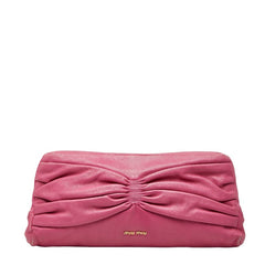 ミュウミュウ クラッチバッグ ピンク レザー レディース MIUMIU 【中古】