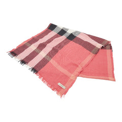 バーバリー チェック ストール レッド マルチカラー シルク カシミヤ レディース BURBERRY 【中古】